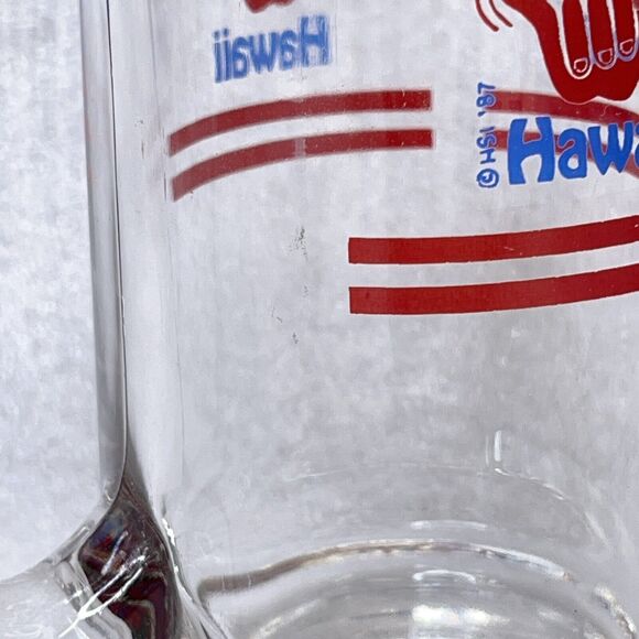Vintage 1987 "HANG LOOSE" Hawaii Glass Mug Cup Hawaiian 16oz *READ - Picture 12 of 12